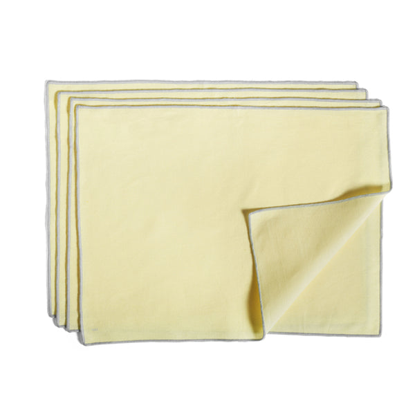 Lot de 4 Sets de Table Contour en coton - Citron
