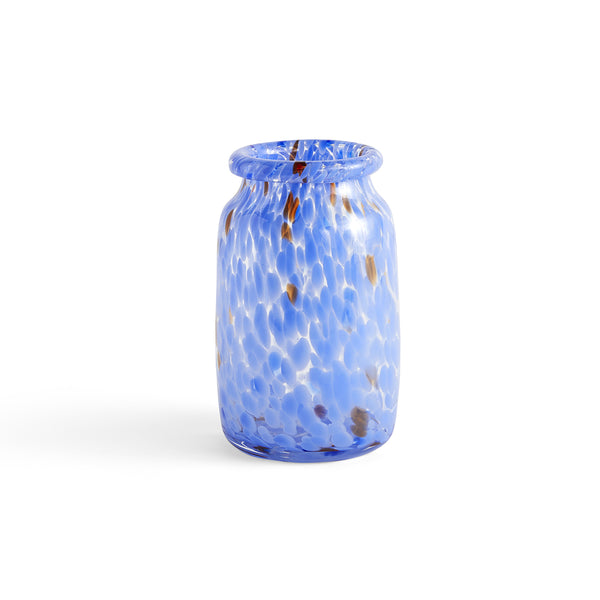 Splash Roll Neck Vase - Ø 14.5 xh 22.5 cm - Blue