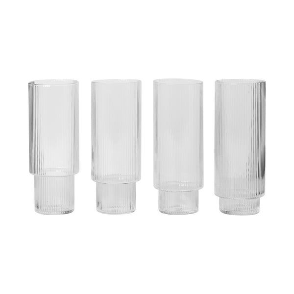 Set de 4 verres longs Ripple