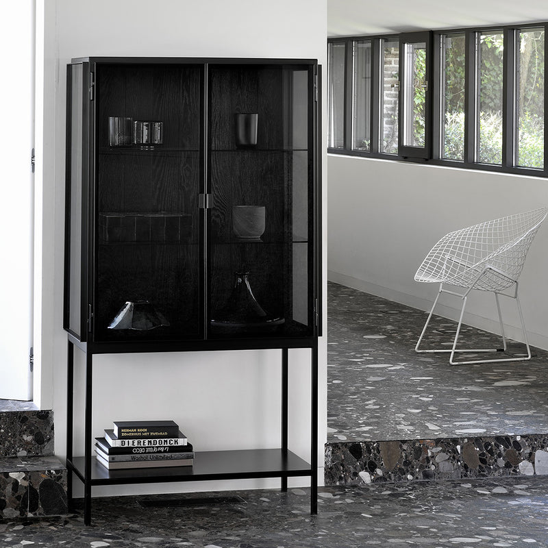 Armoire haute Anders en verre et métal - 2 portes