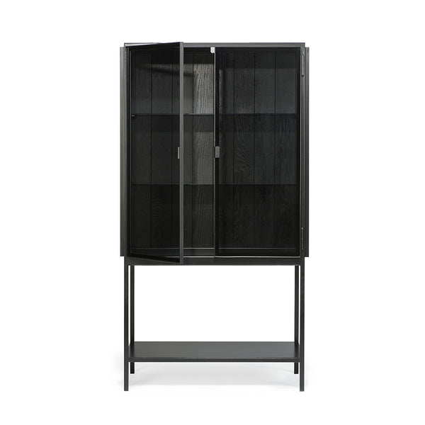 Anders high cabinet in glass and metal - 2 doors