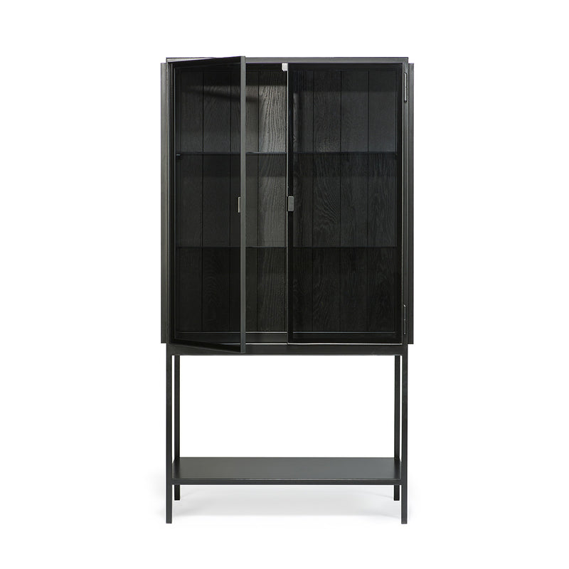 Armoire haute Anders en verre et métal - 2 portes