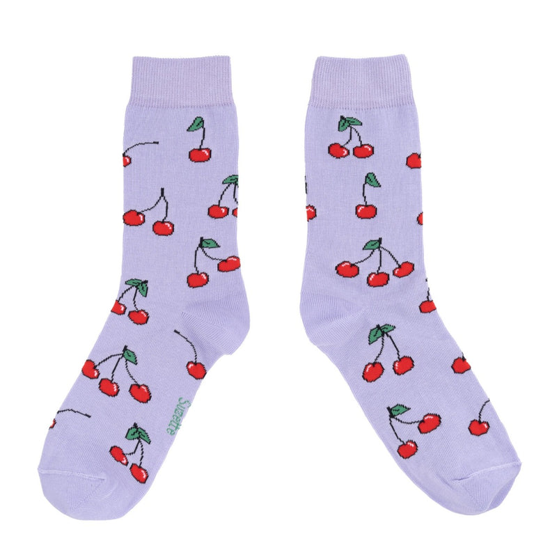 Cherry opaque socks - Purple