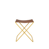 Folding stool Nola leather and iron - 39 x 31 x 45 cm - Harvest Gold  | Fleux | 2