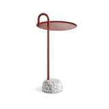Bowler side table in steel and granite - Red | Fleux | 2