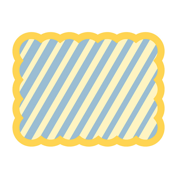Striped Biscotti Placemat - 38cm x 48cm - Blue &amp; Yellow