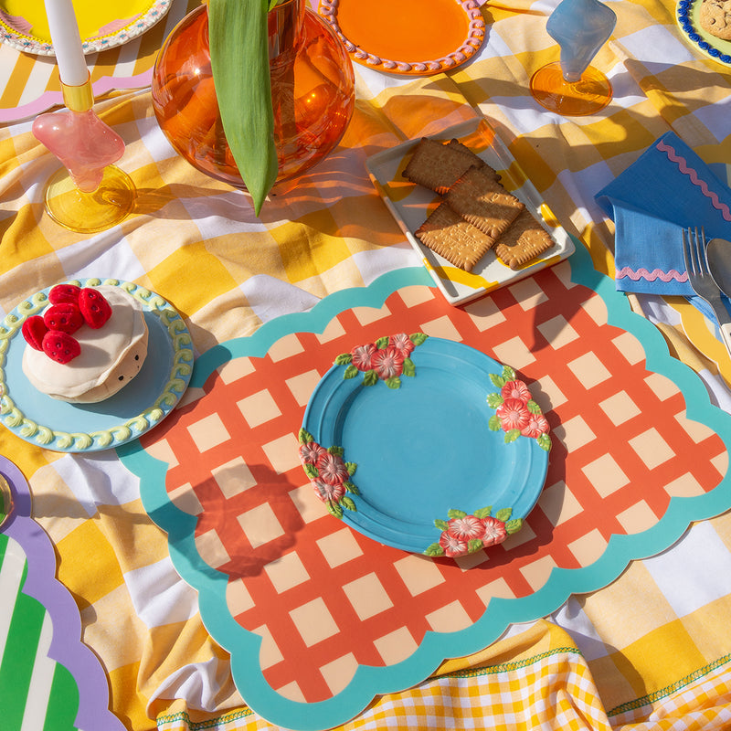 Biscotti Checkered Placemat - 38cm x 48cm - Red &amp; Blue