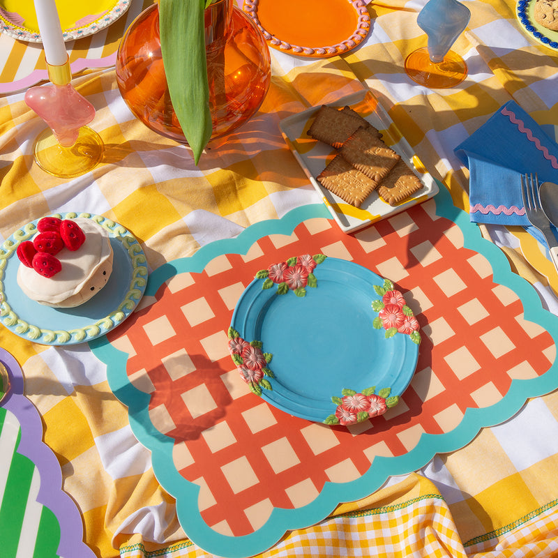 Set de table Biscotti à Carreaux - 38 cm x 48 cm - Rouge & Bleu
