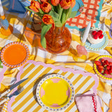 Set de table Biscotti à Rayures - 38 cm x 48 cm - Ocre & Rose | Fleux | 8