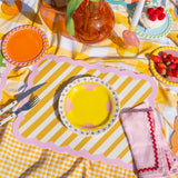 Set de table Biscotti à Rayures - 38 cm x 48 cm - Ocre & Rose | Fleux | 7