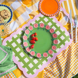 Set de table Biscotti à Carreaux - 38 cm x 48 cm - Kaki & Rose | Fleux | 6