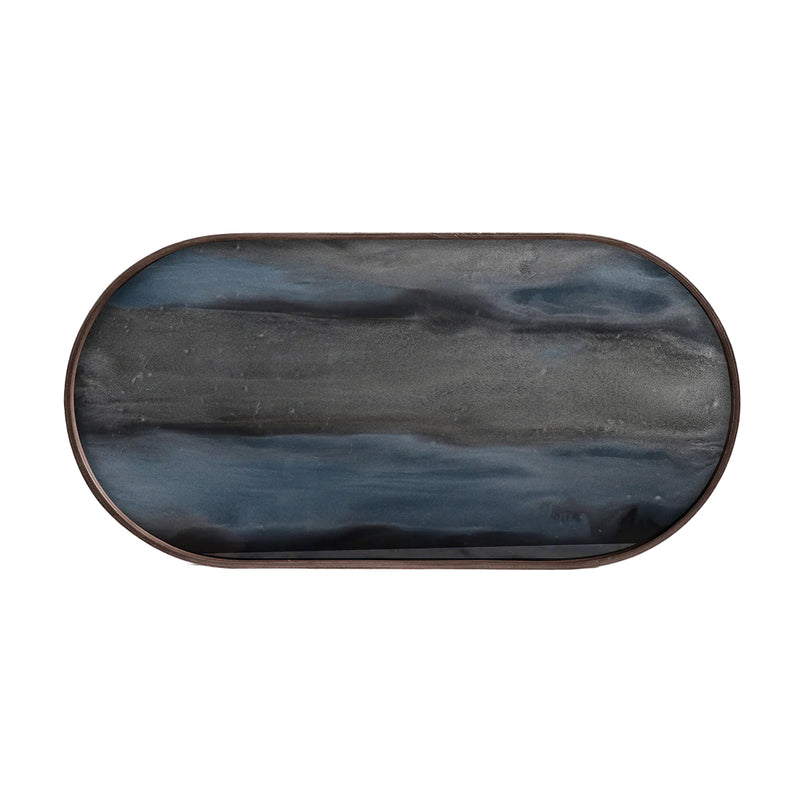 Plateau en verre Graphite - Organic Glass Oblong - L 71 cm