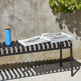 Palissade bench in powder coated steel - Anthracite | Fleux | 6