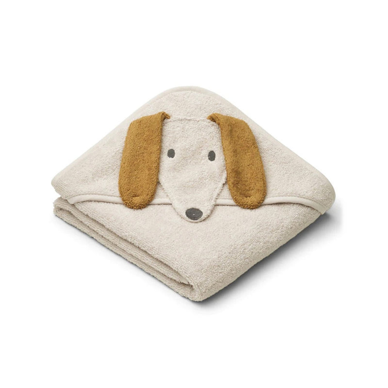 Cape de bain Albert chien en coton biologique - Sable
