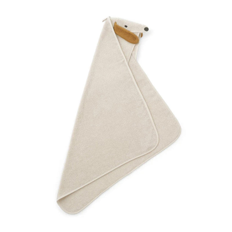 Cape de bain Albert chien en coton biologique - Sable