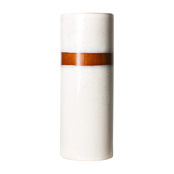 Snow vase L 70's in ceramic - 9.5 x 9.5 x 25 cm