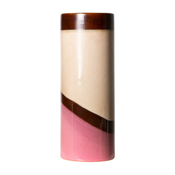 Vase Dune L 70's en céramique - 9.5 x 9.5 x 25 cm