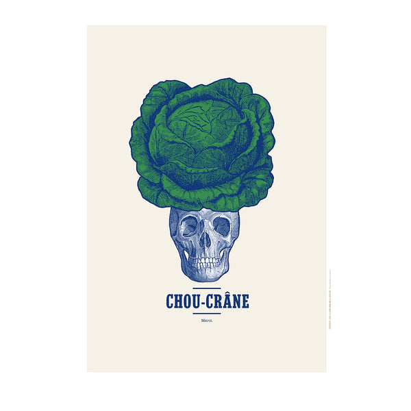 Poster A3 Cabbage-Skull - 29.7 x 42 cm