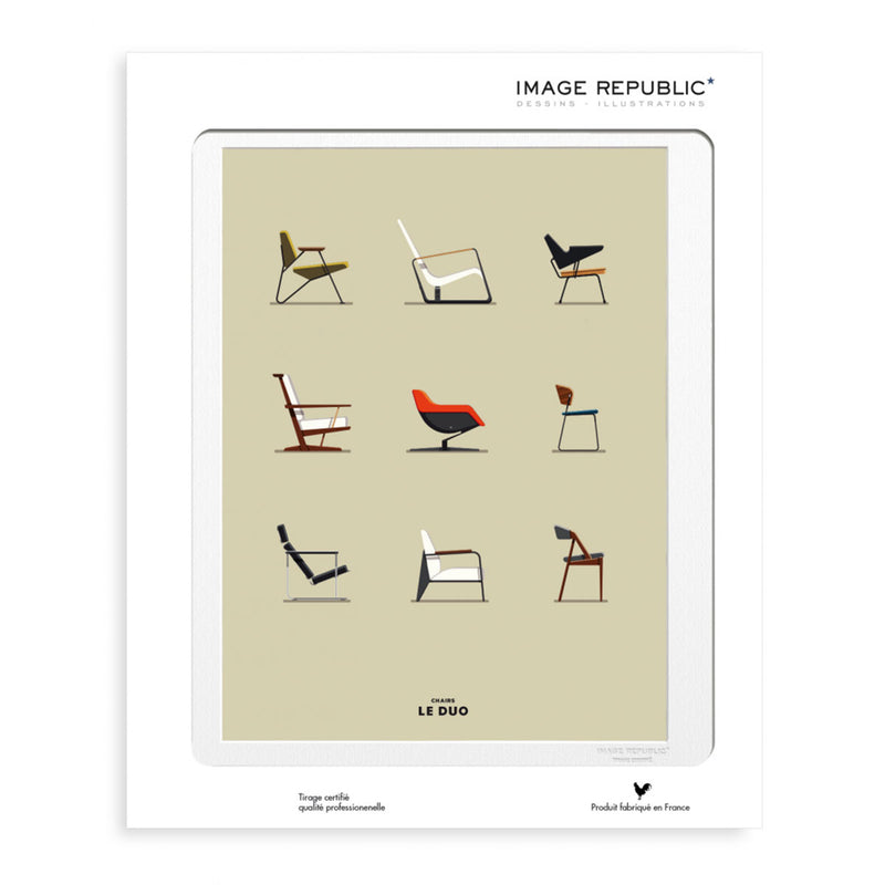 Affiche Le Duo Chaises - 40 x 50 cm