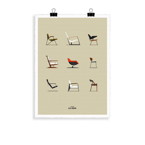 Le Duo Chairs poster - 40 x 50 cm
