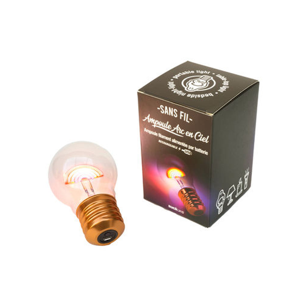 Ampoule LED rechargeable LYS 900 Lumen blanc et multicolore avec téléc –