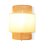 Abat-jour Applique murale Solaire Cannage Blanc | Fleux | 3