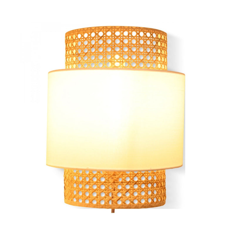 Abat-jour Applique murale Solaire Cannage Blanc