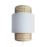 White Cannage Solar Wall Lamp Shade | Fleux | 2