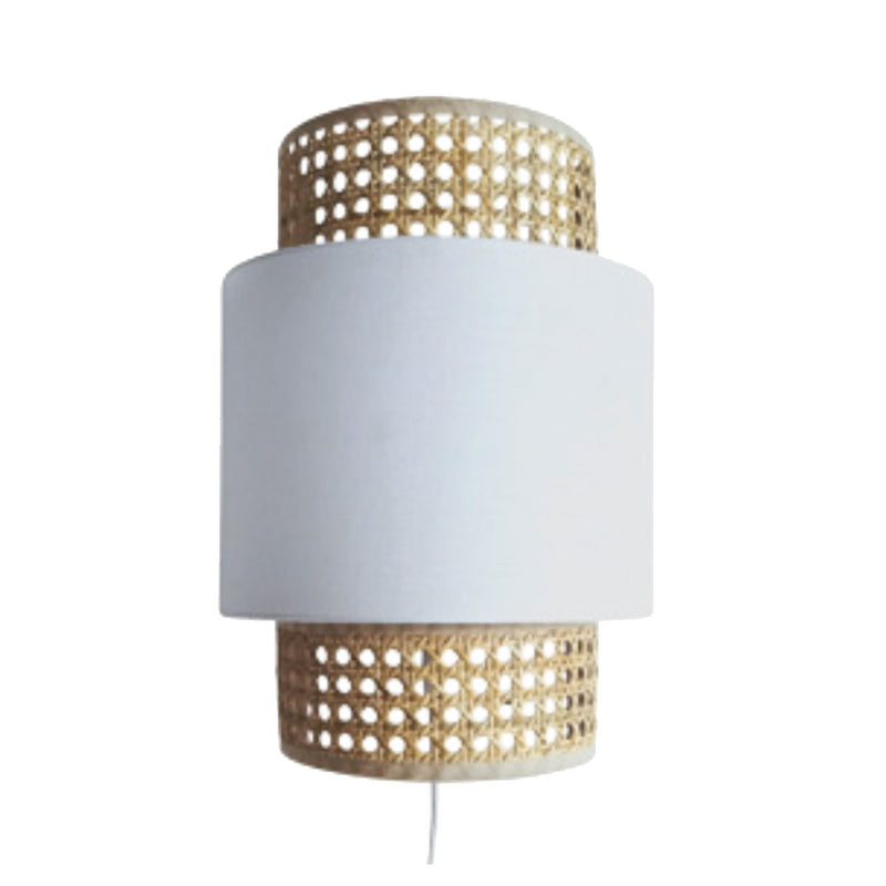 Abat-jour Applique murale Solaire Cannage Blanc