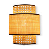 Abat-jour Applique murale Solaire Cannage Naturel / Noir | Fleux | 3