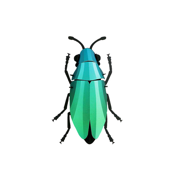 Metallic Caribbean Green Beetle Origami Trophy