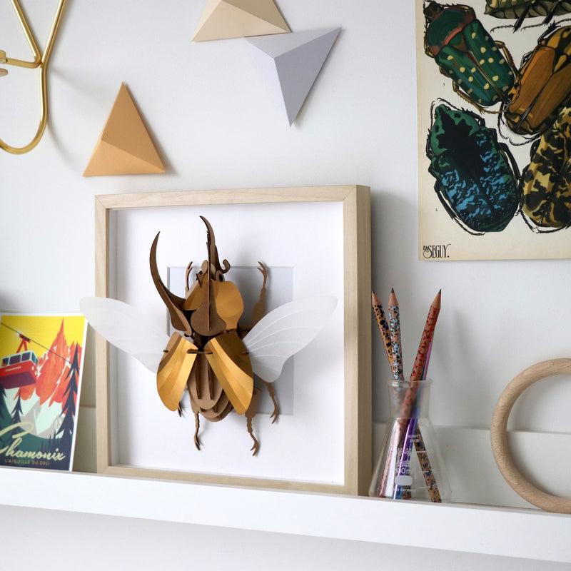 Golden Atlas Beetle Origami Trophy