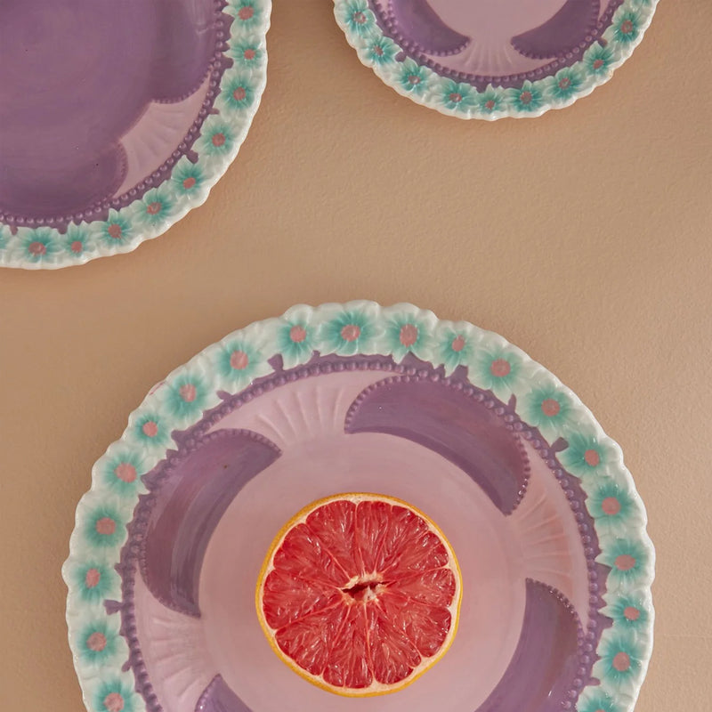 Assiette à fleurs en céramique - Lavande