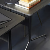Pavilion AV16 Linoleum Black Desk 4023 - Black Oak / Black Legs | Fleux | 5