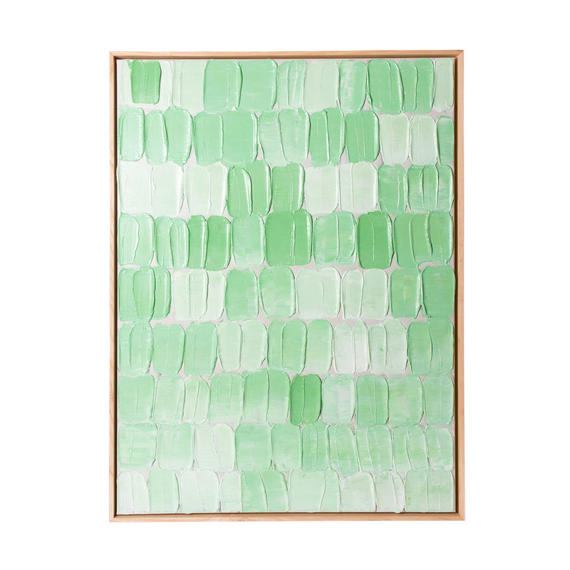 Cadre Peinture Abstraite - 75 x 100 cm - Verte