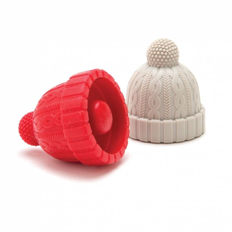 Set de 2 Bouchons Beanie Rouge & Gris