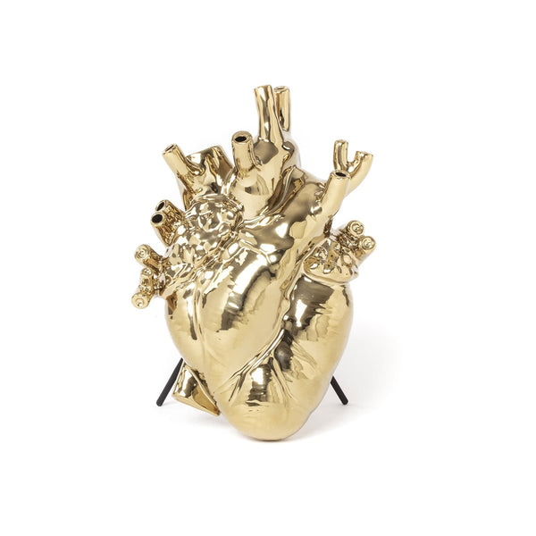 Porcelain Love In Bloom Heart Vase - Gold