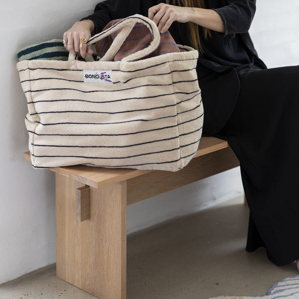 Sac Weekend à rayures - Cream & Ink