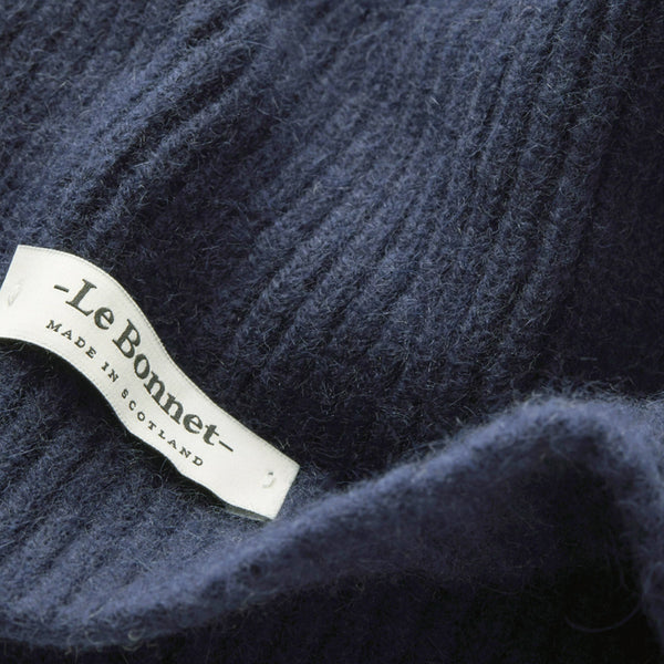 Bonnet en laine caregora - Bleu steel