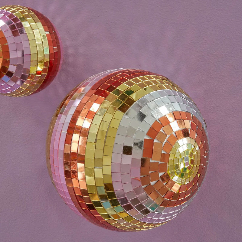 Boule Disco ∅ 25 cm - Rayures Rose