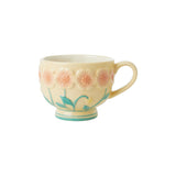 Tasse avec fleurs en relief en céramique - Ø 9,8 cm - Crème | Fleux | 2