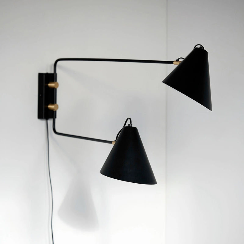 Applique Murale Double Club - 81 x 42 cm - Noir