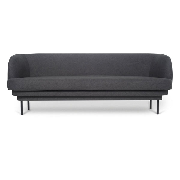 Cornice 3-seater sofa in fabric - Gray &amp; Black metal