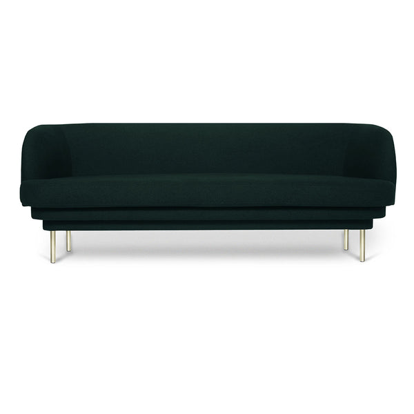 Cornice 3-seater velvet sofa - Duck Green &amp; Brass