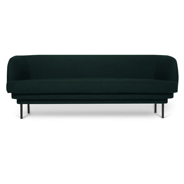 Cornice 3-seater sofa in velvet - Duck green &amp; Black metal