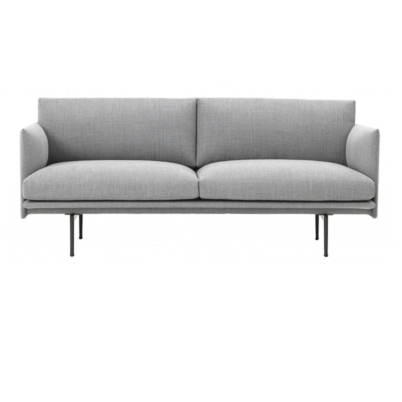 Outline sofa 2 seater Steelcut Trio 133 - Light gray