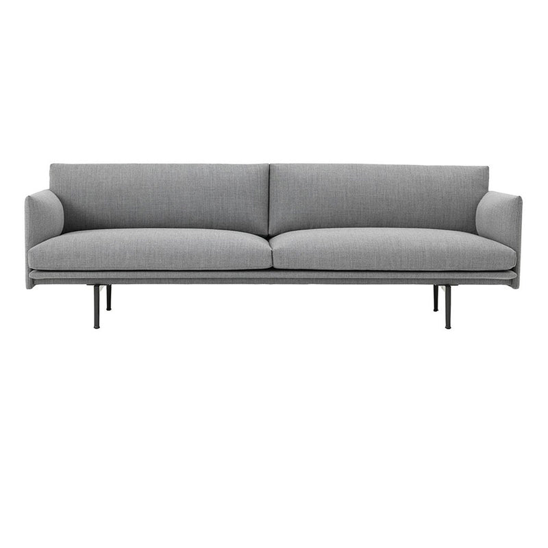 Outline sofa 3 seater Steelcut Trio 133 - Light gray