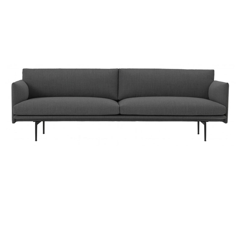 Outline 3-seater sofa Remix 163 - Dark gray