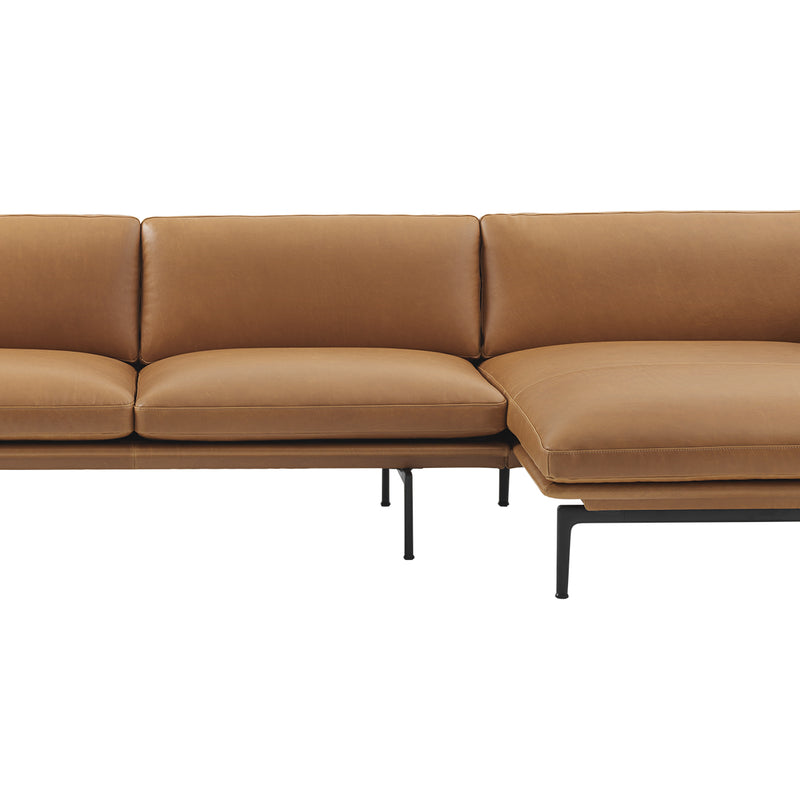 Outline 3-seater corner sofa Right - Cognac