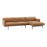 Outline 3-seater corner sofa Right - Cognac | Fleux | 2